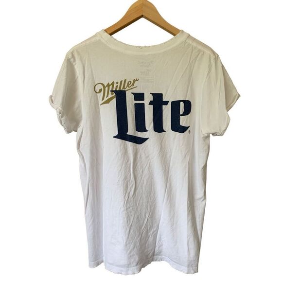 Recycled Karma Tops - Recycled Karma Miller Lite Graphic Tee White Size L